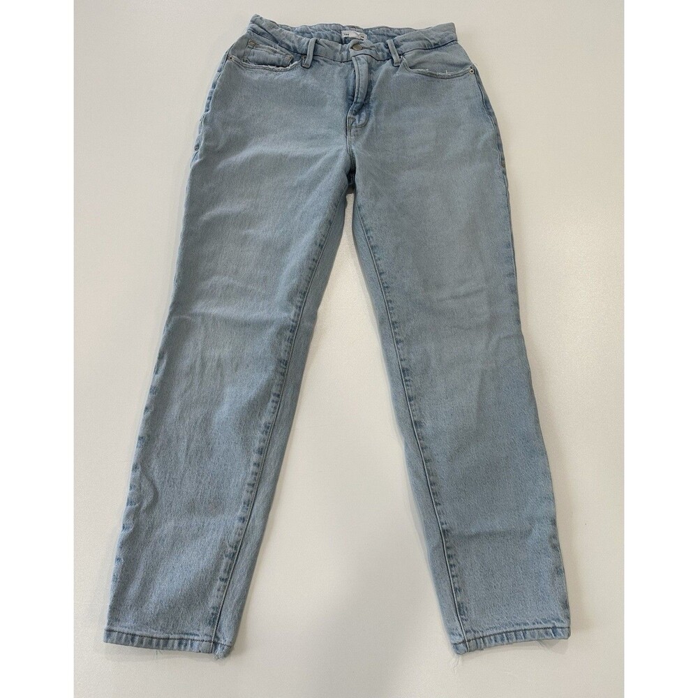 Good American Good Girlfriend High Rise Relaxed Jeans Light Wash Women's Sz 4/27